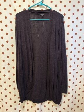 Torrid Slub Curved Cardigan, Black, Size 2 (2X 18-20), Used, See Photos